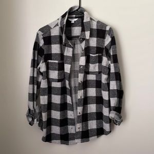 Black and white soft flannel